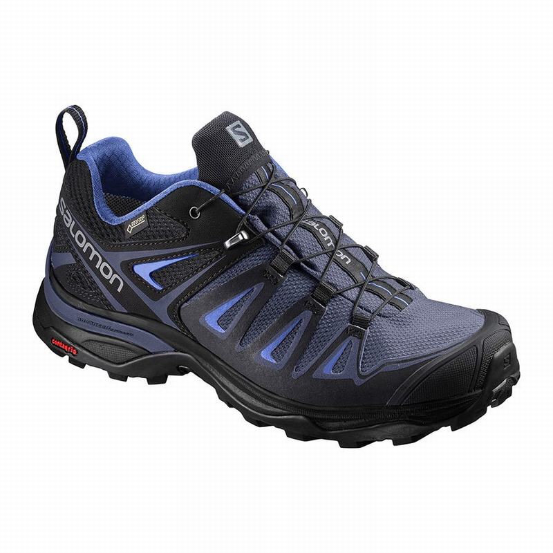 Buty Trekkingowe Damskie Salomon X ULTRA 3 GORE-TEX - Niebieskie / Czarne - Polska (296-BWGYLH)